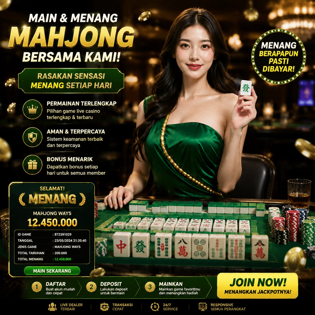 Yang berubah di 777ag: bookmark, e-wallet, turnover